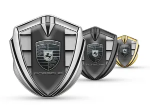 Porsche Badge Marca Auto Disegno Lussuoso Dettaglio Lega